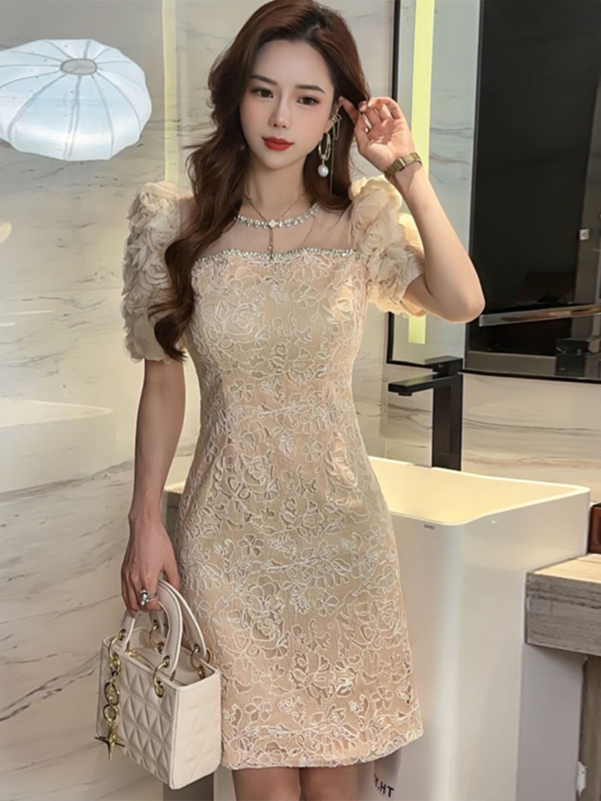 C3728 2440K Váy Đầm Liền Thân Nữ Ruureag Dáng Ôm Body Gợi Cảm Sexy Mùa Hè Thời Trang Nữ Ren G05 Sản Phẩm Mới