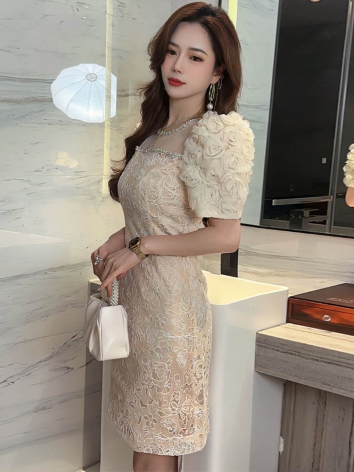 C3728 2440K Váy Đầm Liền Thân Nữ Ruureag Dáng Ôm Body Gợi Cảm Sexy Mùa Hè Thời Trang Nữ Ren G05 Sản Phẩm Mới