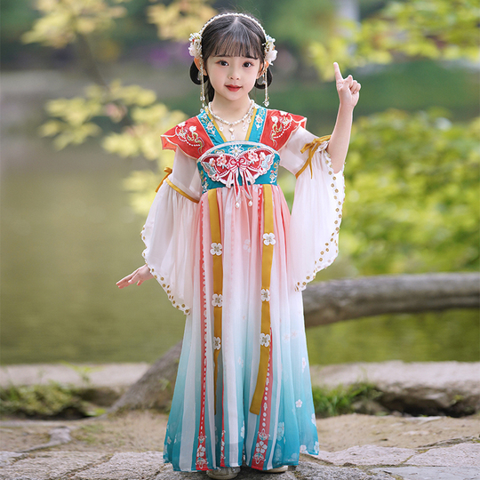 Mi innocence Girls Hanfu Dress Chinese Style Summer Ancient Costume - Main Image