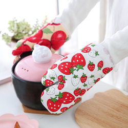 Floral Microwave Oven Gloves, Thin Style, Heat-Resistant Gloves for Baking, Non-Slip and Anti-Scald Kitchen Tools for Home Use