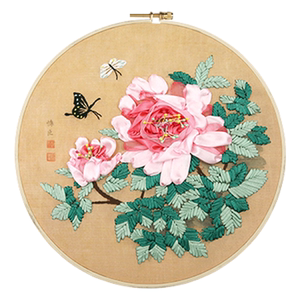 
Ribbon embroidery set handmade embroidery set entry embroidery flower living room hanging painting DIY fabric material bag