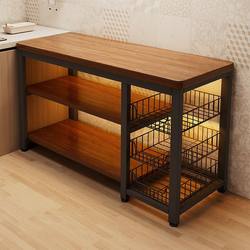 Kitchen Multifunctional Storage Rack, Floor-Standing Cutting Table, Workbench, Microwave Oven, Cookware Storage Rack, Narrow Side Cabinet