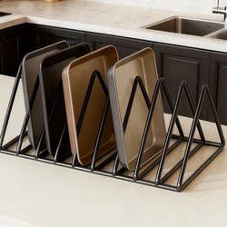 Baking Tray Storage Rack, Wrought Iron Plate Rack, Kitchen Baking Tool Tray Rack, Household Dish Layered Storage Rack