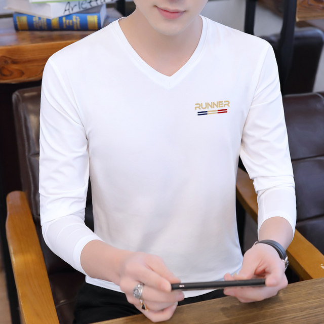 Long sleeved T shirt Men s Sweetheart V neck Bottoming Shirt Men s Tops long-sleeved-t-shirt-men-s-sweetheart-v-neck-bottoming-shirt-men-s-tops