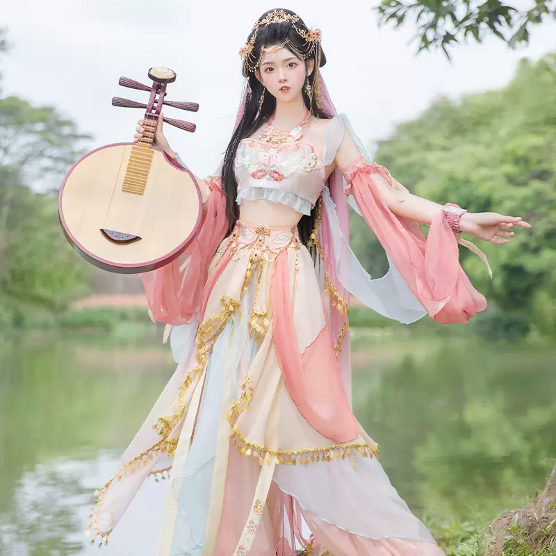 茉莉公主汉服女沙漠异域风情西域古装cos印度敦煌飞天舞蹈服装-Taobao