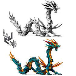 In-Stock Divine Technology Qinglong Black and White Azure Dragon Mountain and Sea Classic Chinese Style National Trend Four Divine Beasts Assembly Model Ornament