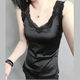 European station mulberry silk camisole women's satin lace inner with slim fit plus size top as base