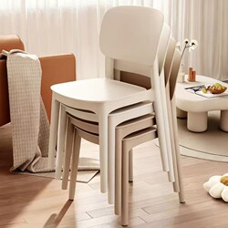 Home Use Sedentary Dining Chair with Backrest, Light Luxury Black High-Grade Plastic Chair, Modern Minimalist Commercial Dining Chair