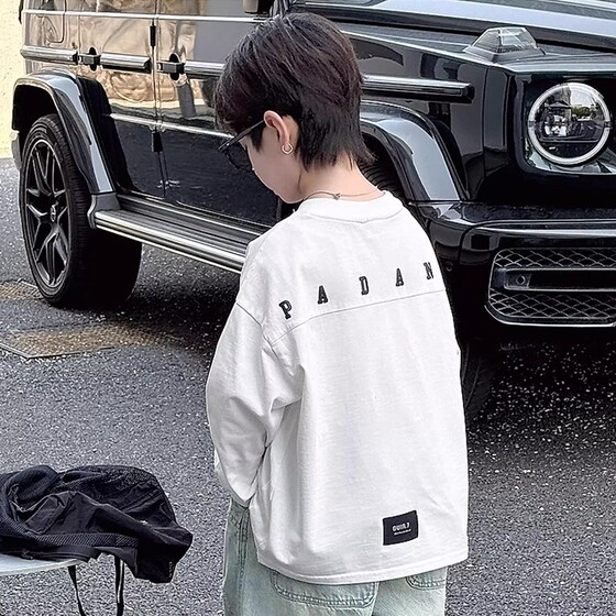 
Boys' long-sleeved T-shirt pure cotton 2026 spring new style children's medium and large boys' spring and autumn bottoming shirt tops