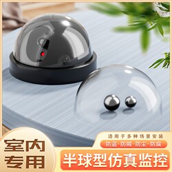 Dummy Camera Surveillance Model, Fake Camera Monitor for Indoor Use, No-Drill Adhesive, Household Use with Light