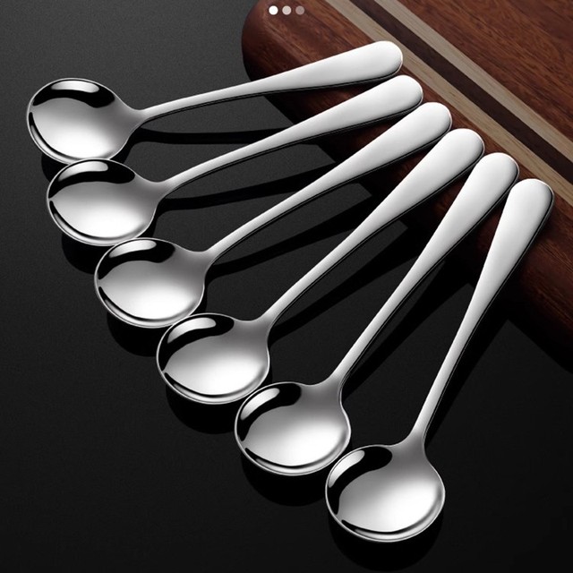 3 large stainless steel coffee spoons