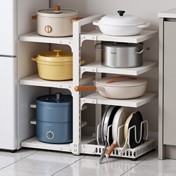Kitchen Storage Rack for Pots and Pans, Multi-Functional Multi-Layer Cabinet Under-Sink Organizer for Pots and Storage