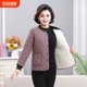 Middle-aged and elderly autumn and winter new fashion plaid plus velvet short coat mother's style modern round neck thickened warm cotton coat for women