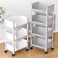 Small Cart Storage Rack, Floor-Standing Kitchen Mobile Snack Multi-Layer Bedside Storage Rack, Toy and Vegetable Multi-Functional Organizer