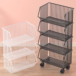Kitchen Storage Rack Countertop Vegetable and Fruit Basket Storage Shelf Multi-Layer Fruit and Vegetable Basket Widened Bedroom Mobile Rack