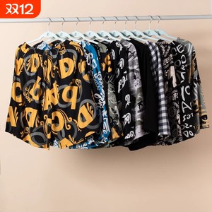 Pure cotton silk men's pajama pants summer artificial cotton outside wear home beach shorts loose thin five-point shorts