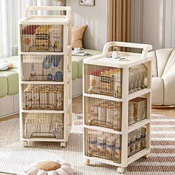Small Cart Snack Storage Rack, Drawer-Style Floor-Standing Kitchen Multi-Layer Bedside Storage Shelf for Toys, Vegetables, and Bedroom