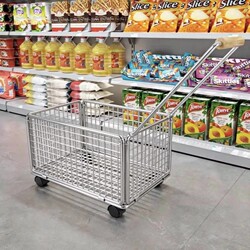 Supermarket Shopping Cart, Portable Small Trolley for Picking up Packages, Warehouse Handling Cart, Home Use for Grocery Shopping