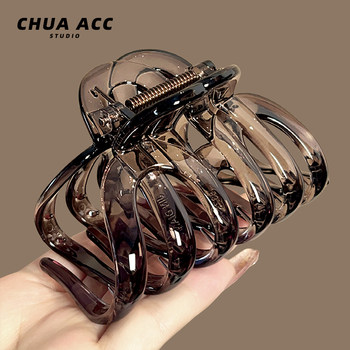 
A high-quality retro hair clipping pumpkin shark hair clip back of head clip high-value headgear