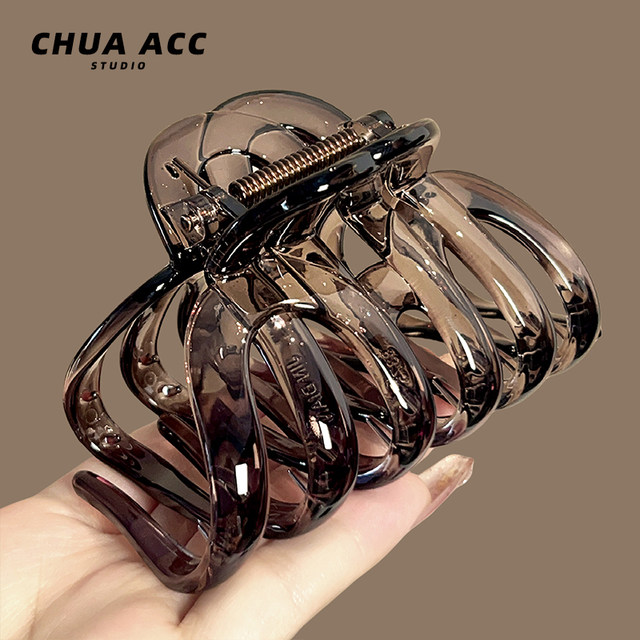 
A high-quality retro hair clipping pumpkin shark hair clip back of head clip high-value headgear