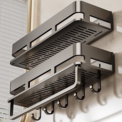 Bathroom Storage Rack, No-Drill Wall-Mounted Washroom Toilet Vanity High-End Storage Shelf with Suction Cups