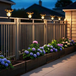 Solar-Powered Railing Lights for Outdoor Gardens, Motion Sensor, No-Drill Installation, Super Bright Retro Fence Lights for Yards and Balconies