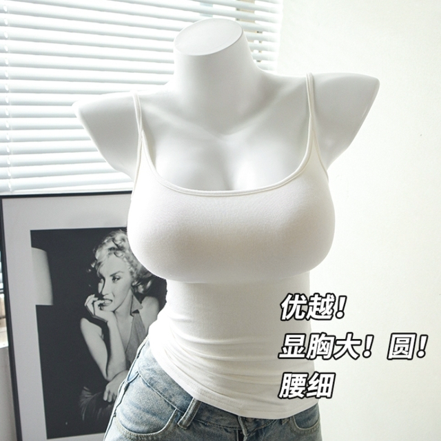 Spring and summer comics chest suspender spring belt chest pad vest women's small chest expansion and large base top inside and outside wear thin style