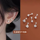925 silver needle ear piercing earrings for women, Ruyi knot, simple niche temperament, high-end ear bone nails, no need to take off earrings when sleeping