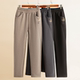 Middle-aged and elderly pants for women in autumn clothes, spring and autumn plus velvet thickened casual pants, mother-in-law, grandma, straight pants, mother warm trousers