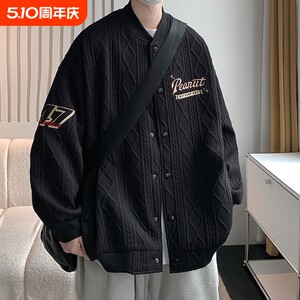 Baseball uniform jacket men's spring and autumn sports new youth jacket couple men's tops casual black