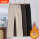 Middle-aged and elderly spring and autumn trousers fashionable 2025 new high-waist elastic waist mother loose casual large-size trousers