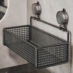 Suction Cup Bathroom Storage Rack, No-Drill Wall-Mounted Organizer Shelf, Multifunctional Storage Rack