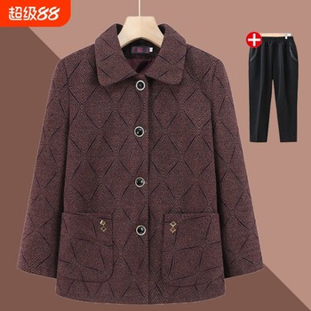 
Grandma's spring thin long-sleeved single coat is simple