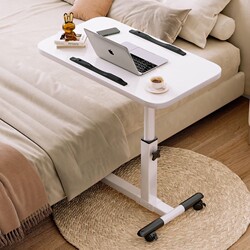 Bedside Table, Computer Table, Movable Bed Table, Bedroom Table, Adjustable Desk, Home Laptop Study Folding Table, Small