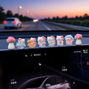 
Car interior decorations car 2025 new cartoon cute Hello Kitty screen center console electric car decorations