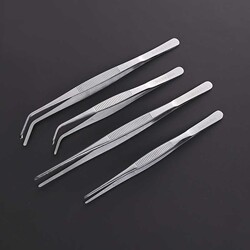 304 Stainless Steel Tweezers with Round Curved Tips, Extended and Thickened, for Applying Dressings, Aquarium Plants, and Aquatic Plants, Tool for Repairs, with Teeth