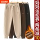 Mom's pants autumn and winter new casual elastic sweatpants with leggings for middle-aged and elderly women's pants plus velvet sweatpants with elastic waist