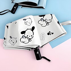 Ins Cute Fully Automatic Umbrella, Compact and Portable, Foldable Sun Protection Umbrella for Students, Men and Women, Manual Dual-Use, One-Button Operation