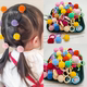 Girls colorful hair ball hair rope baby rubber band kindergarten girls cute hair tie hair does not hurt the hair