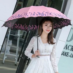 Double Ten-Rib Vinyl Sun Protection Umbrella for Both Sunny and Rainy Weather, 70% off Layers of Uv Protection, Enlarged and Reinforced Sunshade Umbrella