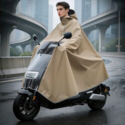 Electric Scooter Raincoat and Rain Poncho for Men and Women, Single-Person, New Model, Long Full-Body Rain Protection for Motorcycles and Bicycles, Storm-Proof