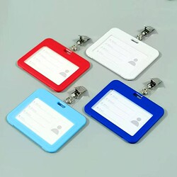 Horizontal Plastic Badge Holder with Pin Clip for Work Id, Campus Card, Nurse, or Doctor Badge