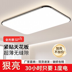 Living Room Led Ceiling Light, Ultra-Thin Led Modern Minimalist and Stylish Bedroom Light, Household Zhongshan Lighting Fixtures, Rectangular Voice-Controlled