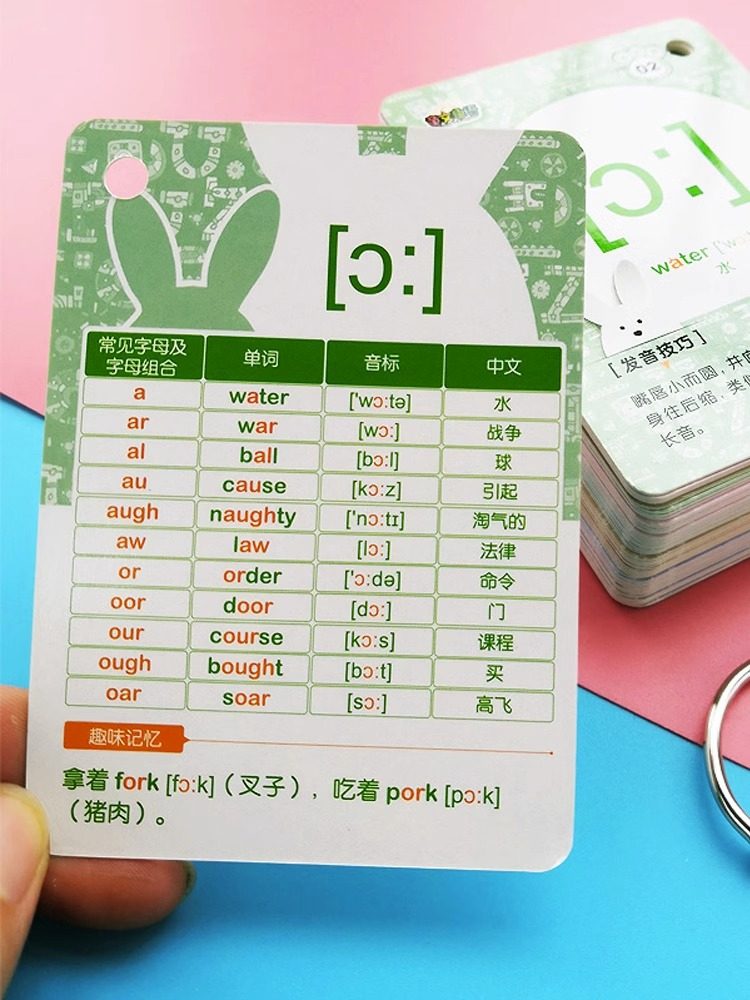 English Phonetic Symbol Pronunciation Cards - 48pcs - Jinming