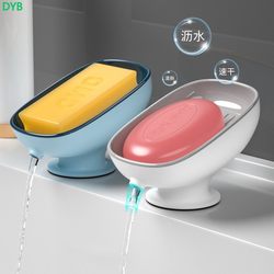 Soap Dish with Drainage, No Drilling Required, Household Light Luxury Suction Cup Soap Holder, Bathroom Countertop Soap Rack, Bathroom Storage Rack