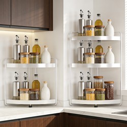 Kitchen Condiment Storage Rack, Multi-Functional Spice Rack, Multi-Layer Corner Pot Rack, Countertop Corner Tripod Storage Rack