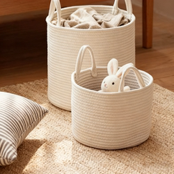 Dirty Clothes Basket, Household Cotton Thread Woven Dirty Clothes Storage Basket, Living Room Dirty Clothes Storage Bin, Bathroom Laundry Basket, Laundry Basket