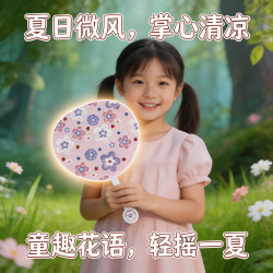 Summer Children's Fan, Portable Household Large Palm Leaf Fan, Baby Toy Fan, Chewable Mosquito-Repelling Plastic Fan, Customizable