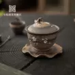 Sân nhỏ đáp ứng thủ công thô bát gốm Kung Fu bộ trà đơn Sancai bong bóng trà bát ấm trà hộ gia đình trà Thiền bộ chén khải chén khải pha trà 