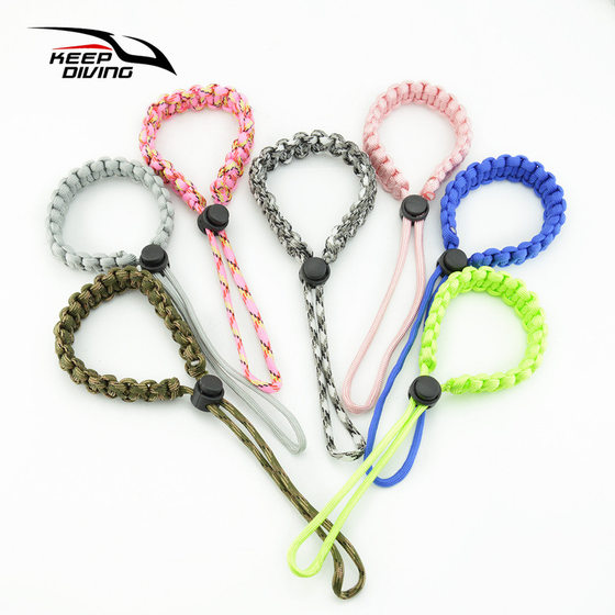 Pure hand -woven out -of -hand rope hanging rope, wrist -proof rope rope camera waterproof shell diving diving diven safety rope
